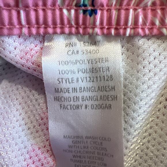 Valor Collective Swim Trunks Shorts Mens Medium Pink Alligator Drawstring Beach - Picture 3 of 8